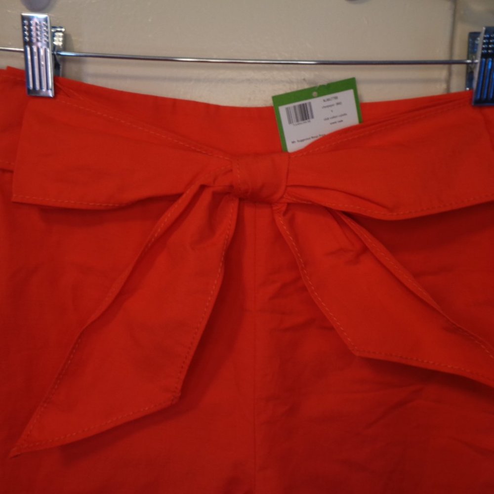Kate Spade Bright Orange Cotton Linen Culottes - Picture 9 of 12